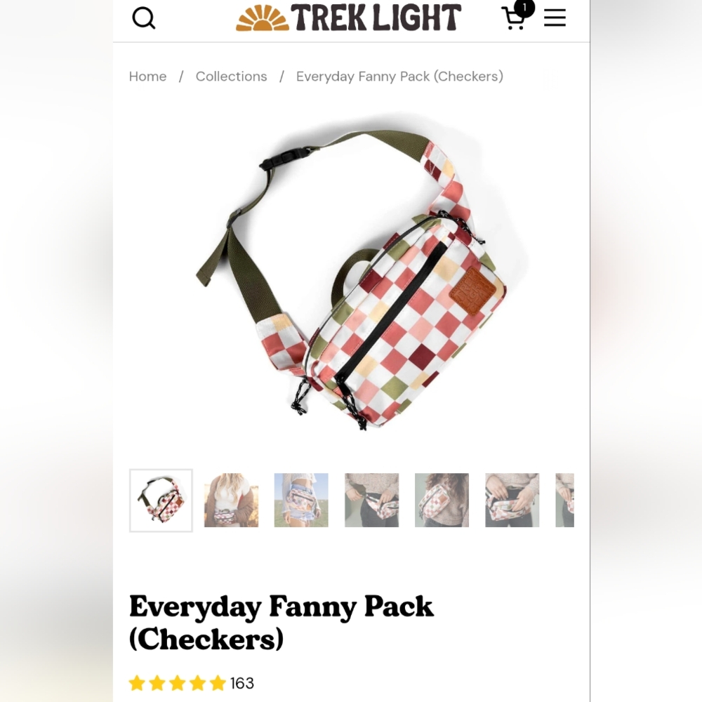 Trek Light Everyday Fanny Pack in Checkers, NWT